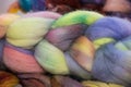 Multicolored braid made of raw wool Royalty Free Stock Photo