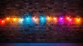 multicolored brick wall with lights