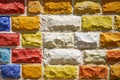 Multicolored brick wall. Malta