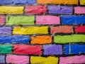 Multicolored bricks on the wall Royalty Free Stock Photo