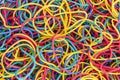 Multicolored bright elastic rubber bands