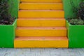 Multicolored, brightly painted stairs