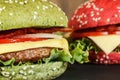 Multicolored burgers