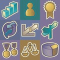 Multicolored business icons