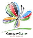 Multicolored butterfly company logo Royalty Free Stock Photo