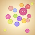 Multicolored buttons for clothing Royalty Free Stock Photo