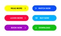 Multicolored buttons for your web site. Read more. Learn more. Book now. Watch now. Buy now. Download. EPS 10