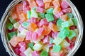 Background of multicolored candied fruits