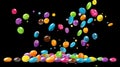 multicolored candies falling isolated on transparent background Royalty Free Stock Photo
