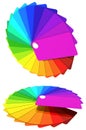 Multicolored cards by a fan - the colors of the rainbow. Royalty Free Stock Photo