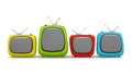 Multicolored cartoon TV isolated on white background
