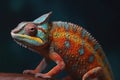 Multicolored chameleon. AI generative