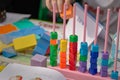 Multicolored children`s logic toys