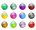 Multicolored christmas balls isolated Royalty Free Stock Photo