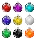 Multicolored christmas balls isolated Royalty Free Stock Photo