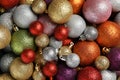 Multicolored Christmas balls textured background Royalty Free Stock Photo