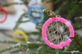 Detail of a snowy Christmas tree