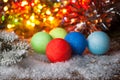 Multicolored Christmas decorations. Royalty Free Stock Photo