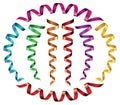 Multicolored Christmas serpentine ribbons