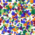 Multicolored circles onthe white background. Blue, green, deep red and orange colors with reflection effect. Seamless pattern Royalty Free Stock Photo