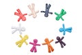 multicolored clay people on white background Royalty Free Stock Photo