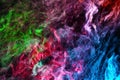 Multicolored cloud of hazy smoke. Colorful mysterious nebula 3d rendering