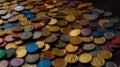 Multicolored coins unite for the pursuit of education, empowering students with savings, scholarships, and student loans.