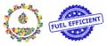 Distress Fuel Efficient Stamp Seal and Multicolored Mosaic Water Service