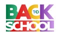 Multicolored composition inscription back to school in the form
