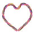 Multicolored computer cable heart