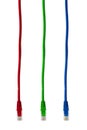 Multicolored computer internet cables