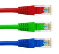 Multicolored computer internet cables