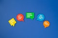 Multicolored conversation bubbles. Replicas and suggestions. Comments Royalty Free Stock Photo