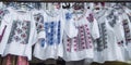 Multicolored cotton women`s and men`s shirts with Romanian embroideries