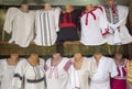 Multicolored cotton women`s and men`s shirts with Romanian embroideries