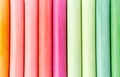 Multicolored crayons, pastel. stripes, lines, gentle. Green, yellow, pink, purple, blue. Painted Pastels white blackboard Royalty Free Stock Photo