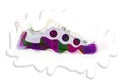 Multicolored creative colorful sneaker in white spot