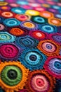 Multicolored Crocheted Blanket Royalty Free Stock Photo