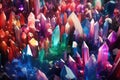 multicolored crystals as very nice technology background high resolution 3D image, A colorful abstract background featur Royalty Free Stock Photo