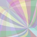 Multicolored curved ray burst background - vector illustration from swirling rays