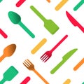 Multicolored cutlery icons background