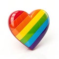 Multicolored 3D heart icon isolated on transparent background Royalty Free Stock Photo