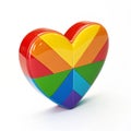 Multicolored 3D heart icon isolated on transparent background Royalty Free Stock Photo