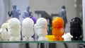 Multicolored 3D printed models. Objects printed on 3D printer from plastic