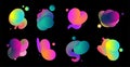multicolored 3d twisted lines with gradients dots. gradient blend lines Royalty Free Stock Photo