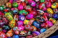 Multicolored decorated Easter Eggs.