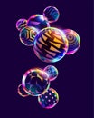Multicolored decorative balls.