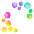 Multicolored decorative balls.