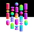 Multicolored decorative balls and shapes. Abstract vector illustration.