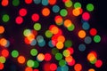 Multicolored defocused bokeh blurry lights, Christmas lights, fe